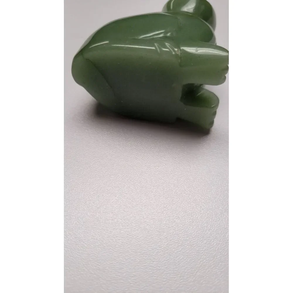 Jade quartz hand carved cat‎ figurine healing *rare